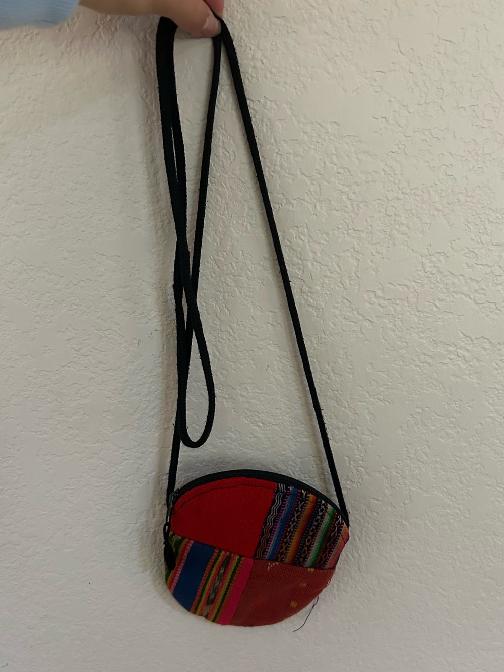Colorful Red Woven Crossbody Bag - Women